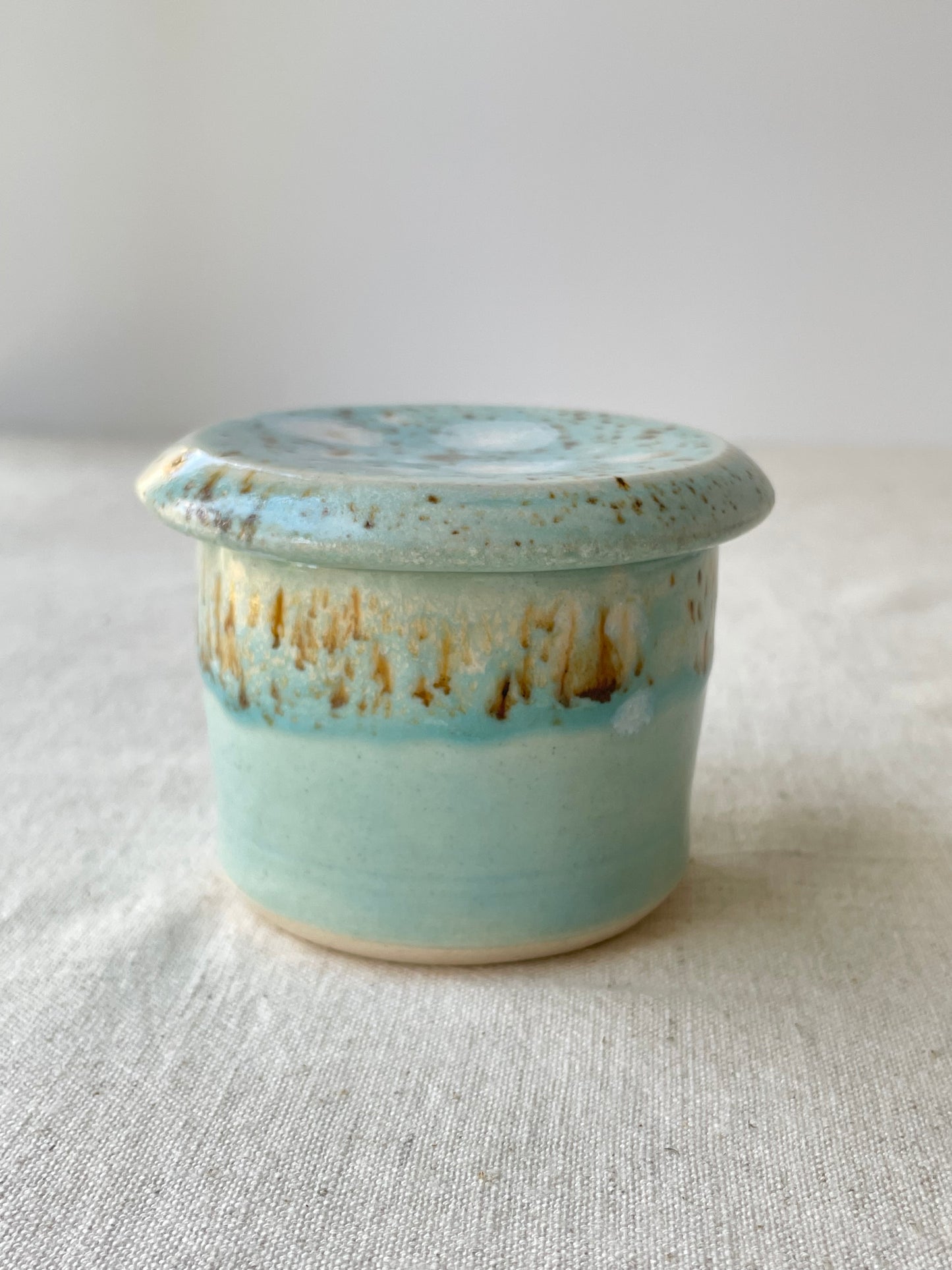 French Butter Bell 1, Blue and Birch with Crystals
