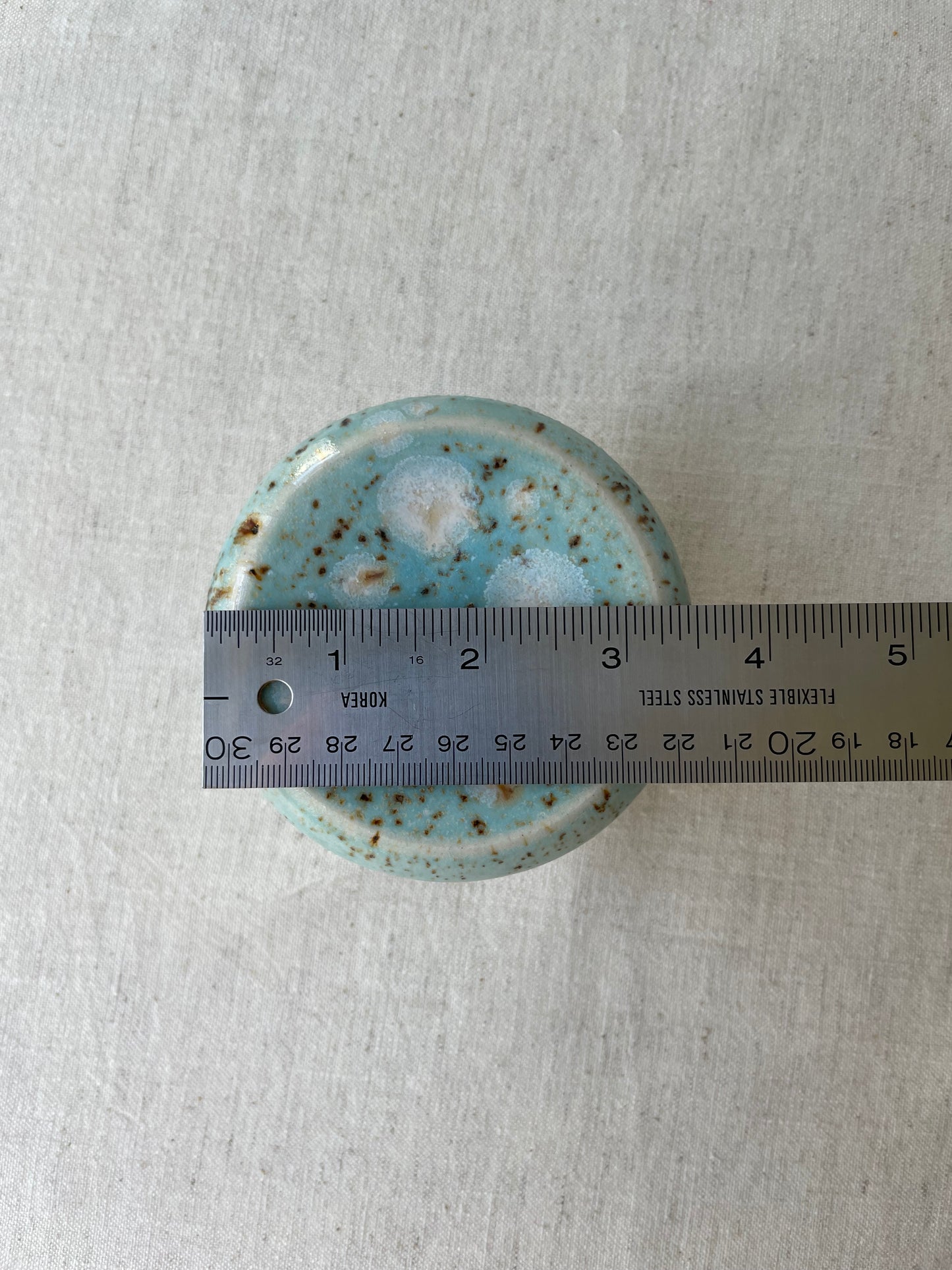 French Butter Bell 1, Blue and Birch with Crystals