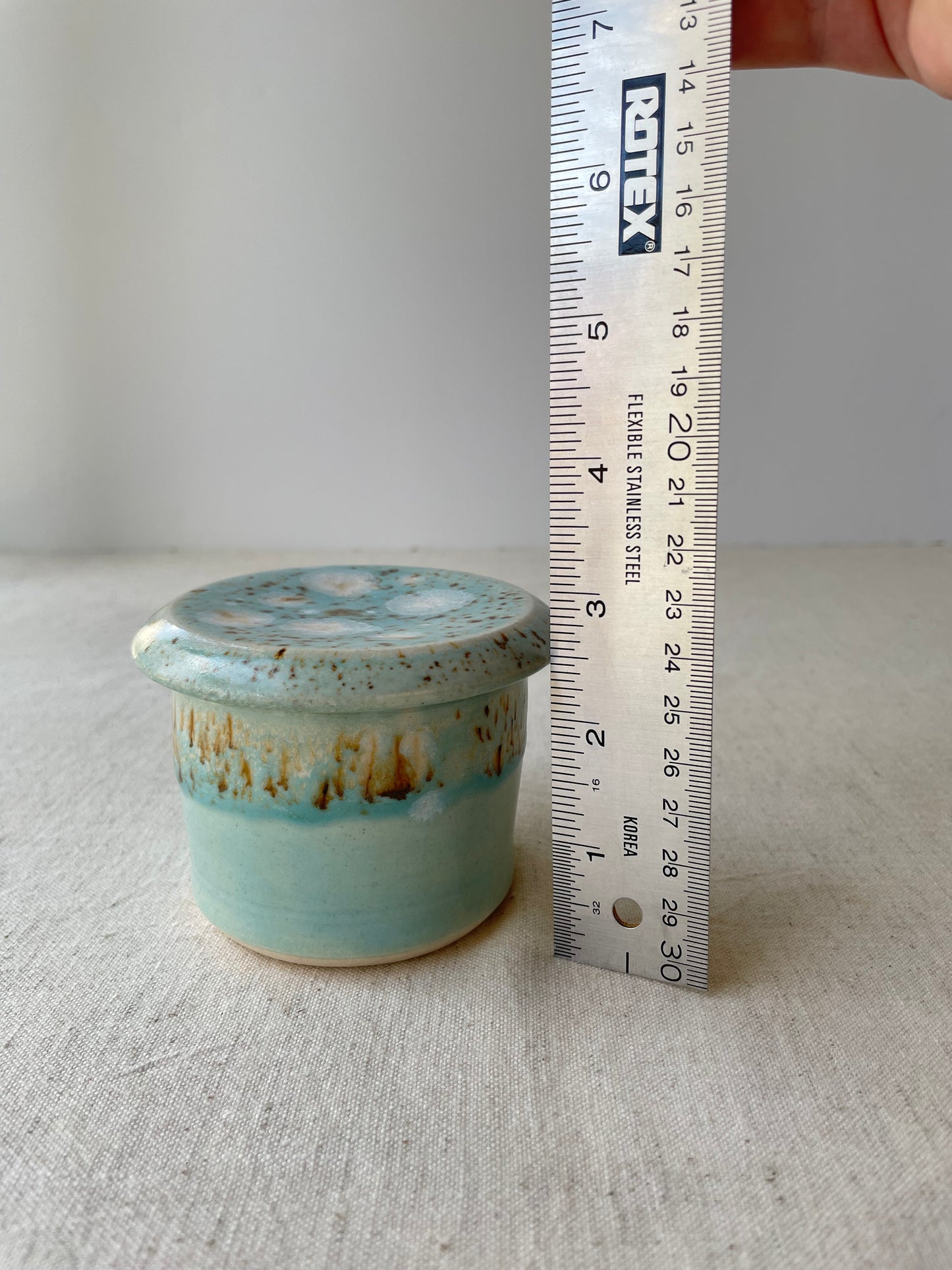 French Butter Bell 1, Blue and Birch with Crystals