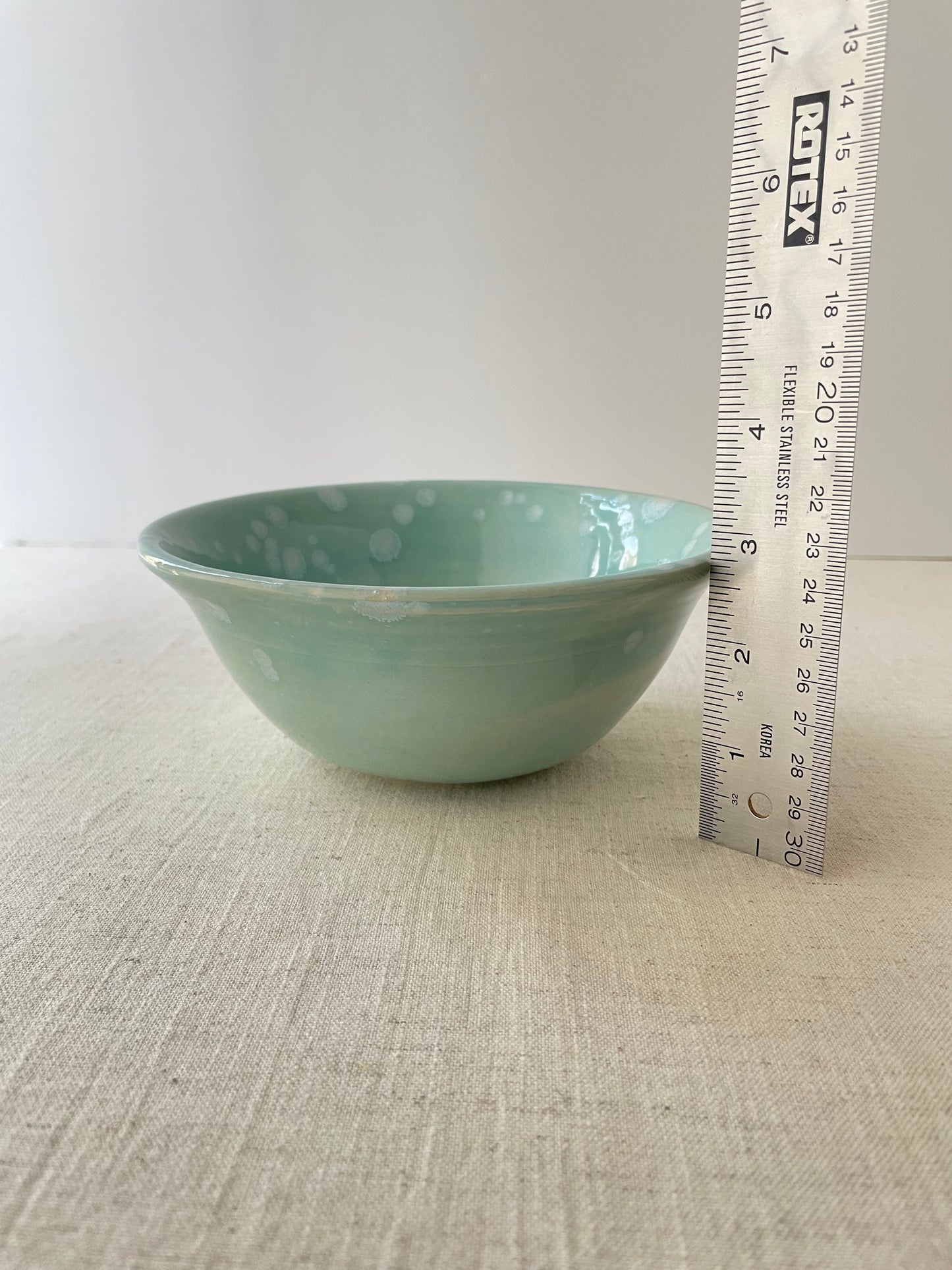 Turquoise with Crystals Serving Bowl, 6.5 inch wide