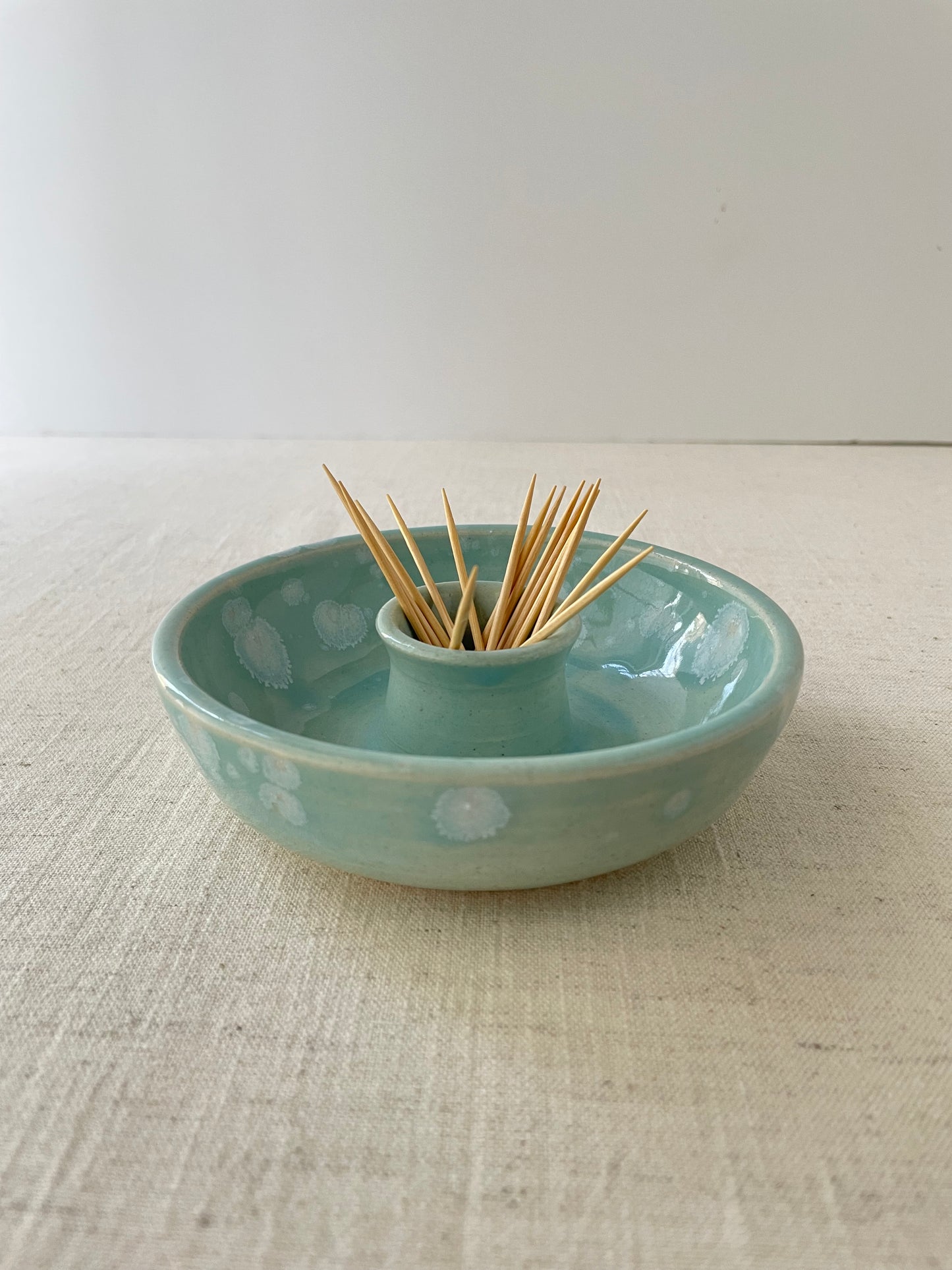 Turquoise with Crystals Olives Dish
