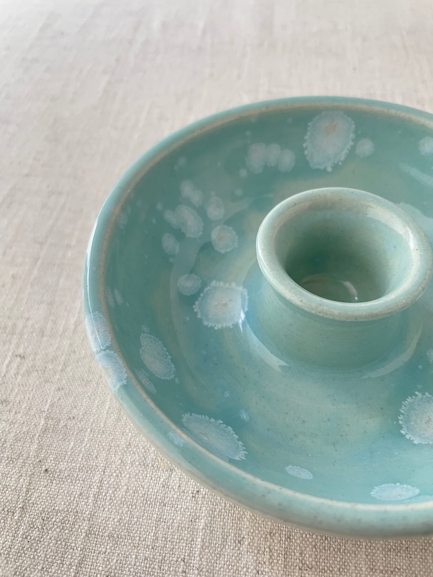 Turquoise with Crystals Olives Dish