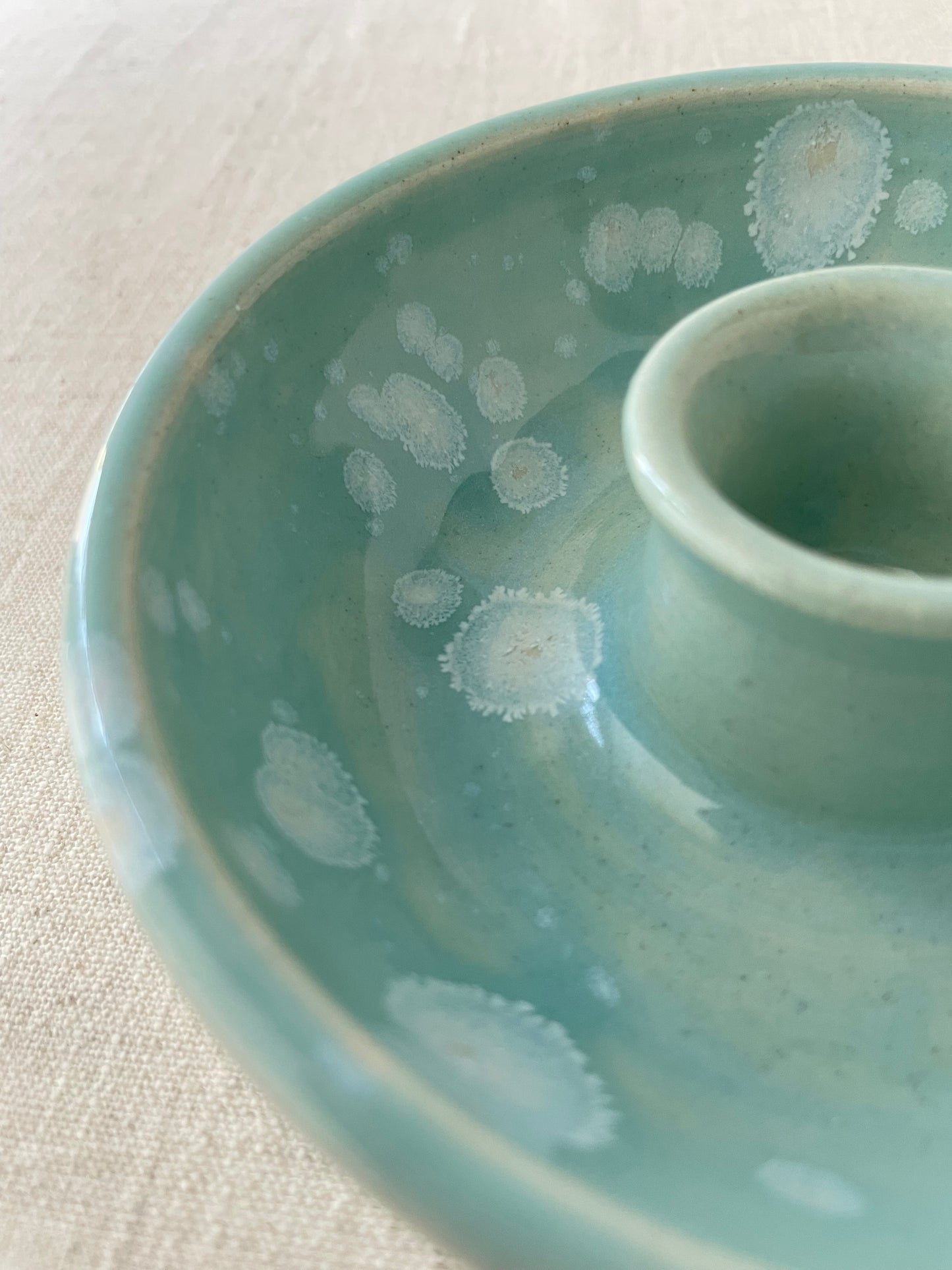 Turquoise with Crystals Olives Dish