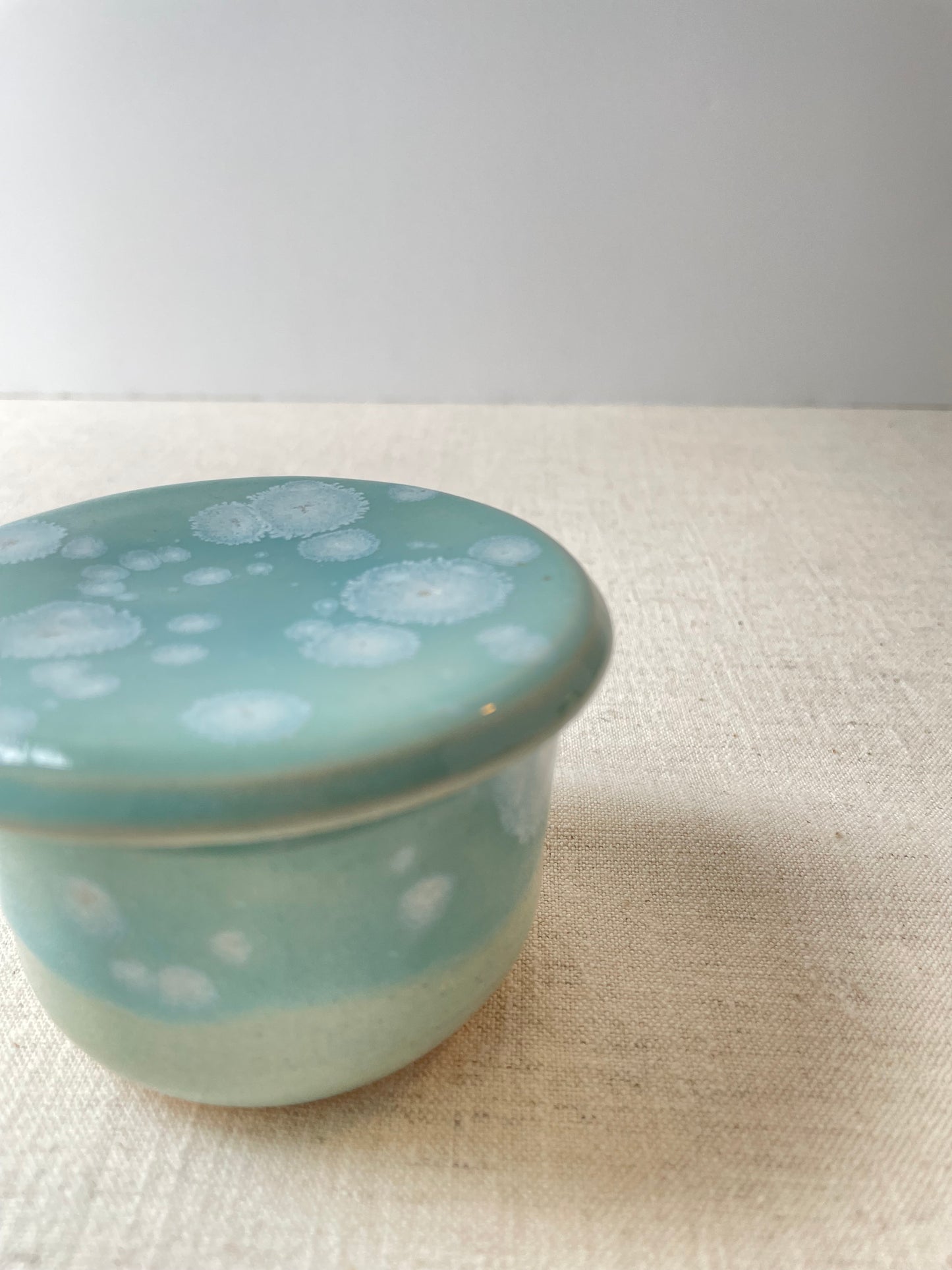 French Butter Bell, Turquoise with Crystals