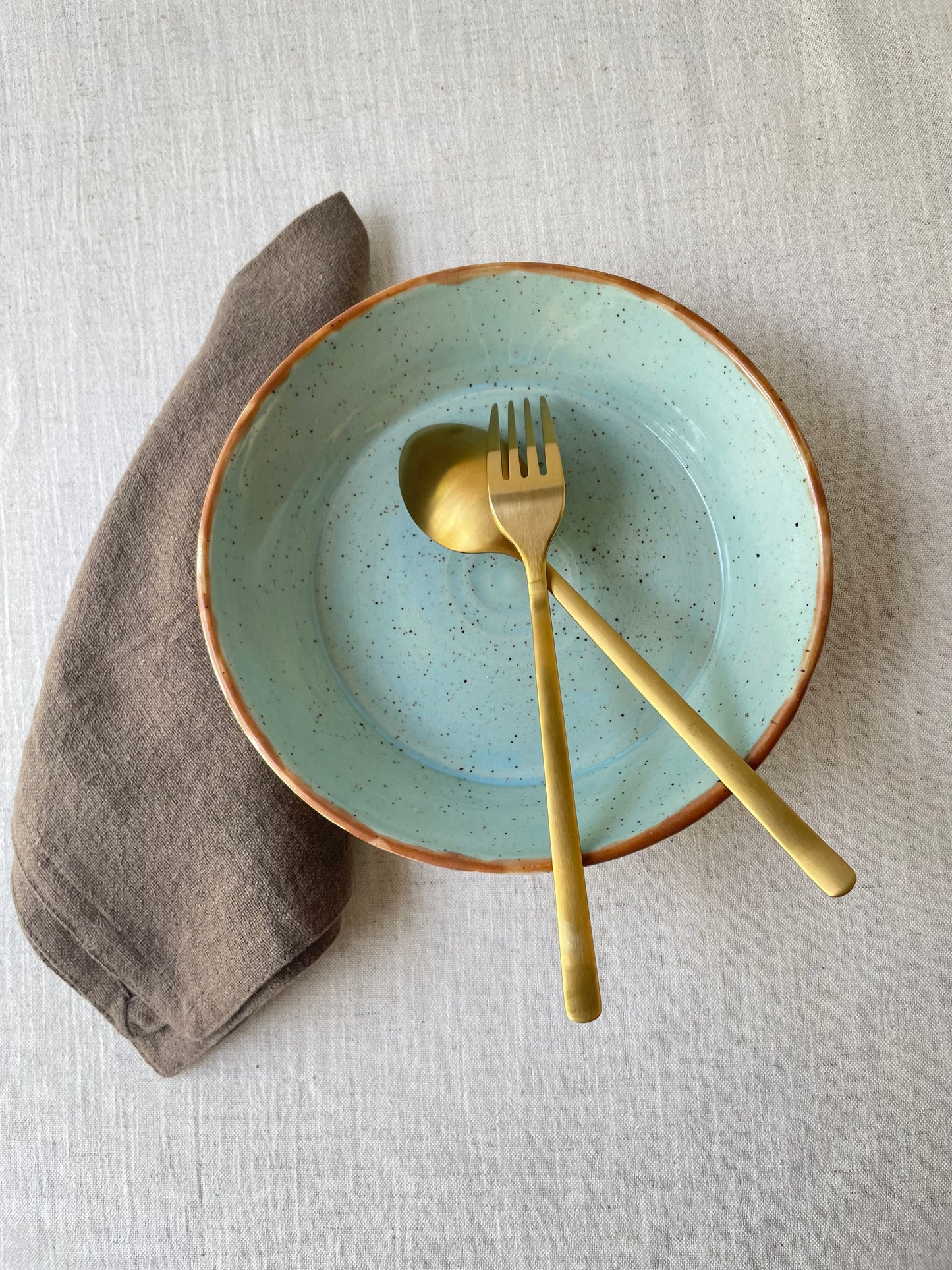Turquoise Speckled Clay Blate