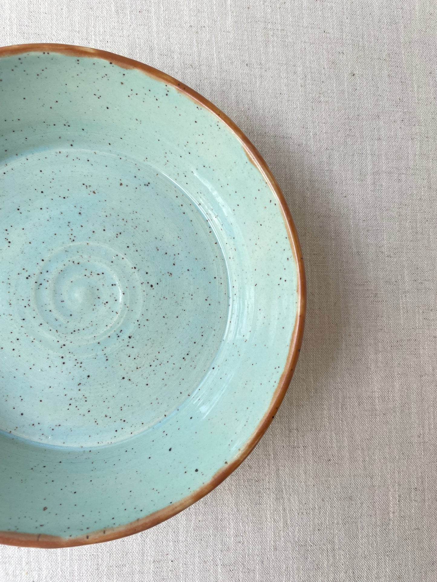 Turquoise Speckled Clay Blate