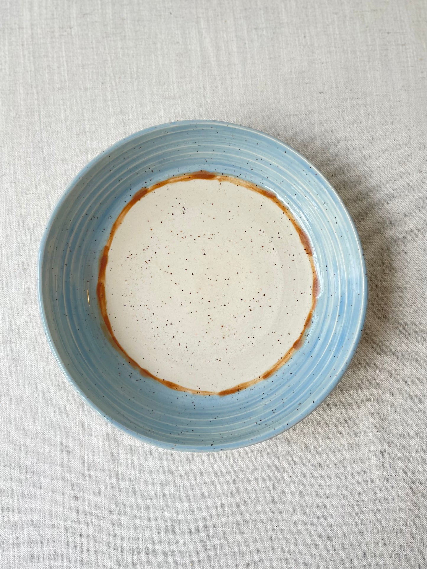Sky Blue Speckled Clay Blate