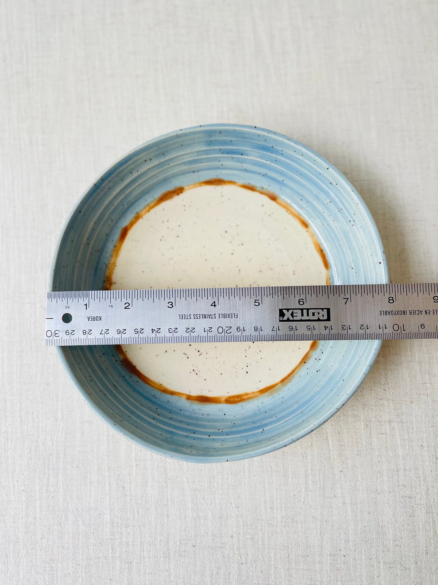 Sky Blue Speckled Clay Blate