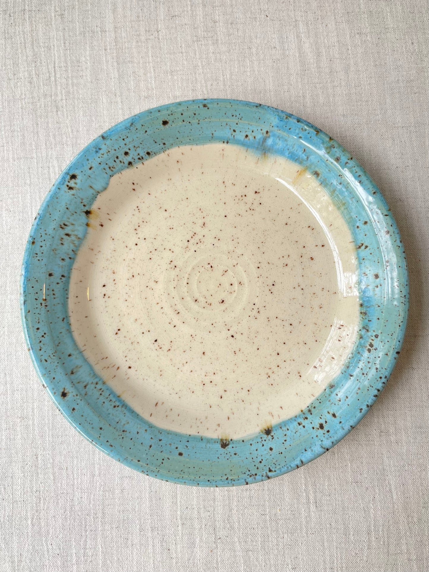 Cerulean Speckled Clay Serving Plate