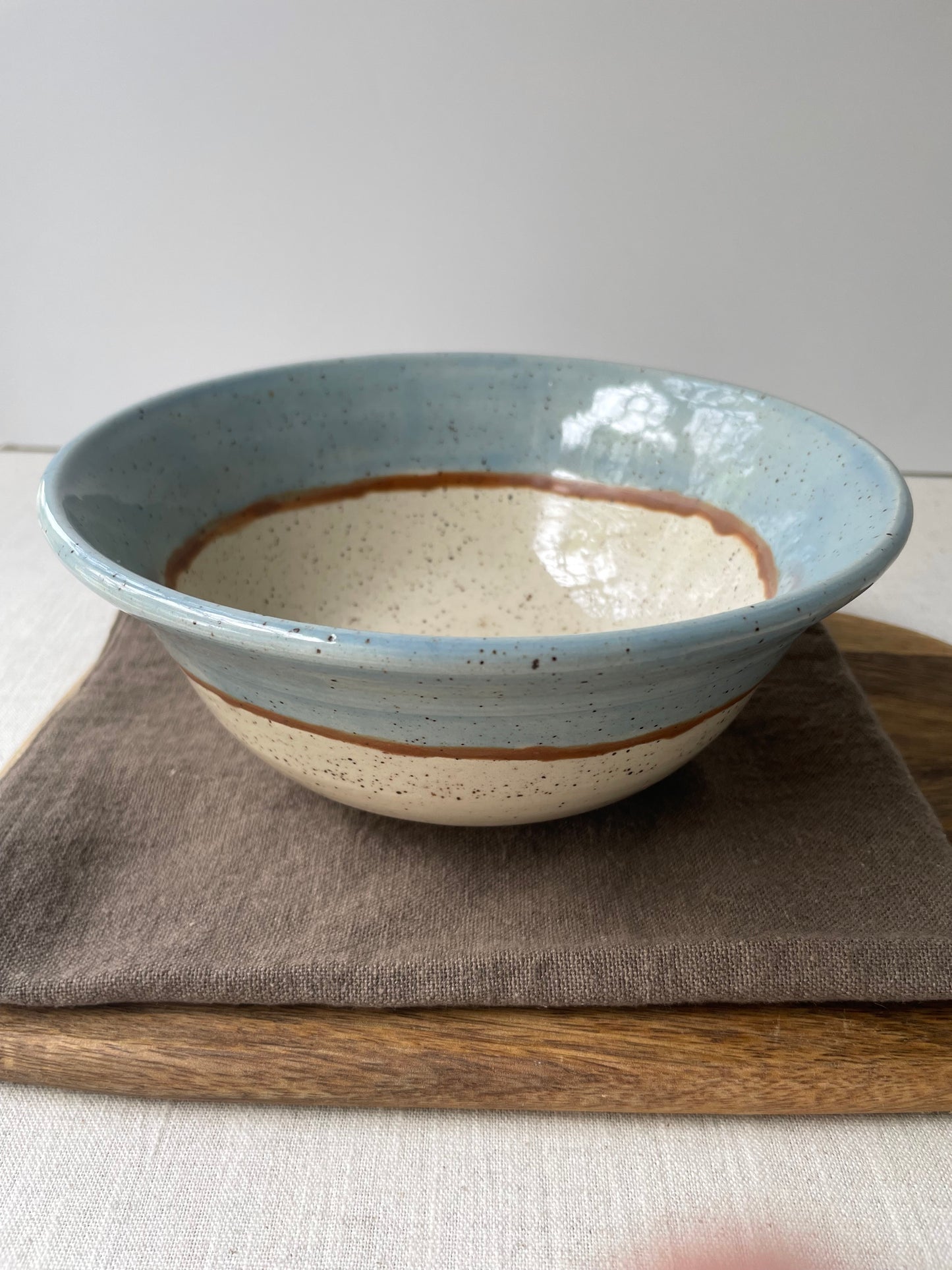 Turquoise Flared Rim Speckled Bowl
