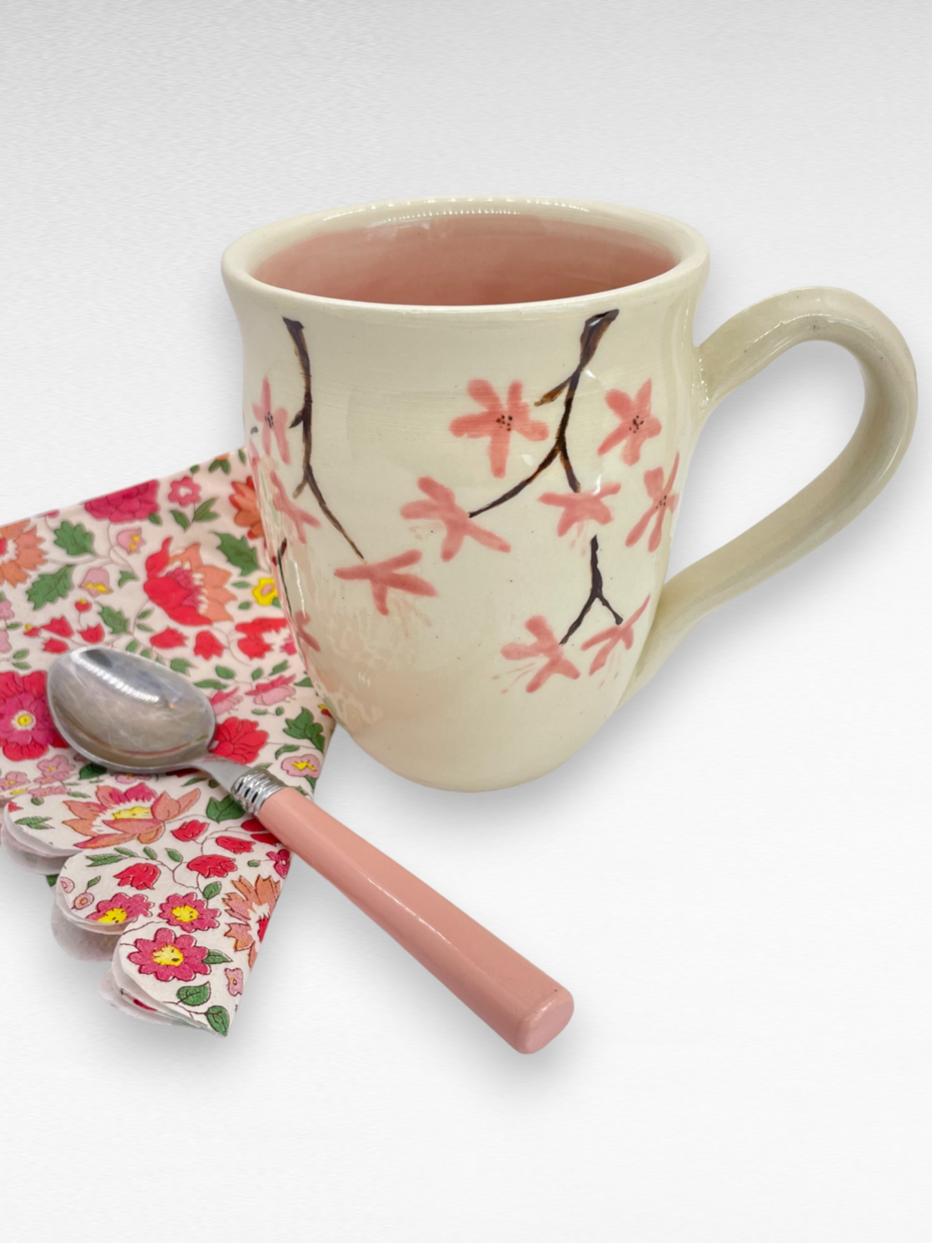 Sakura Mug with Curved Rim