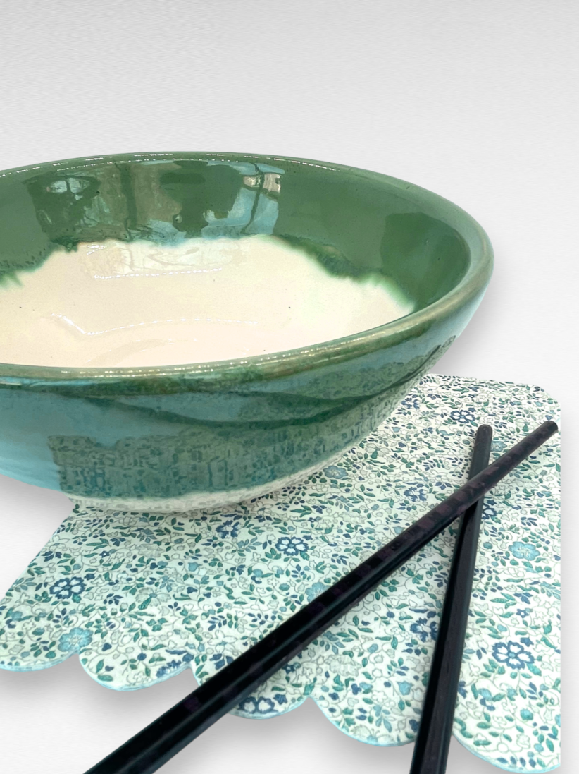 Emerald Circle Lidded Ramen Bowl