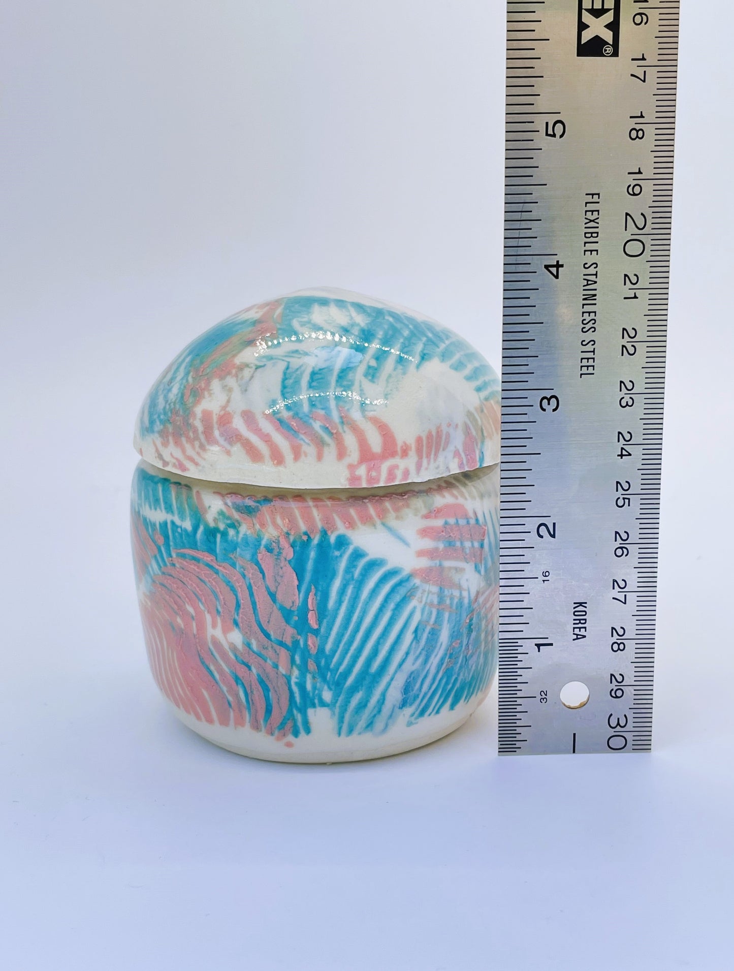 Teal and Coral Container