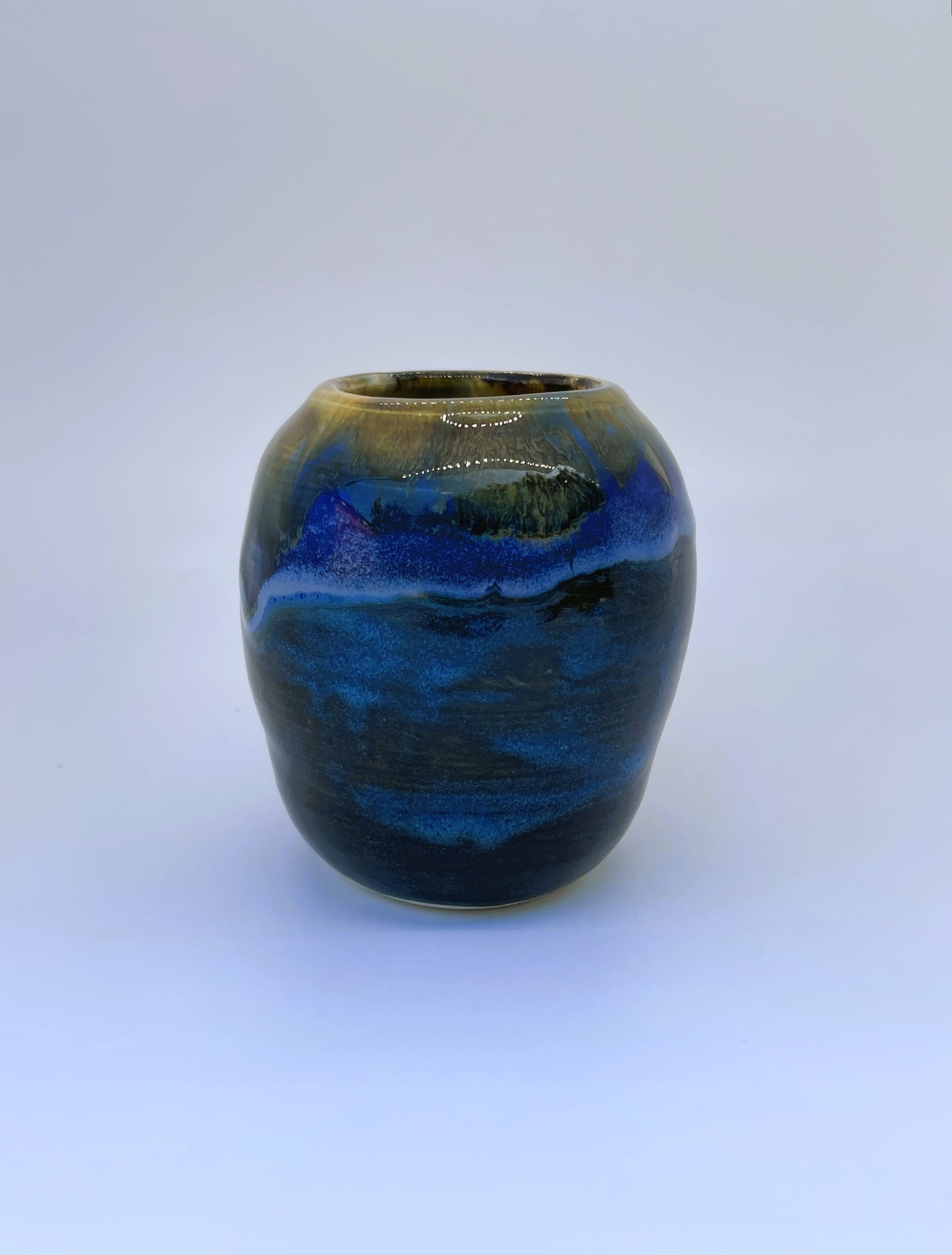 Blue Variegated Bud Vase