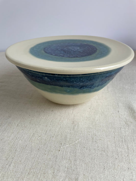 Sapphire Circle Lidded Ramen Bowl