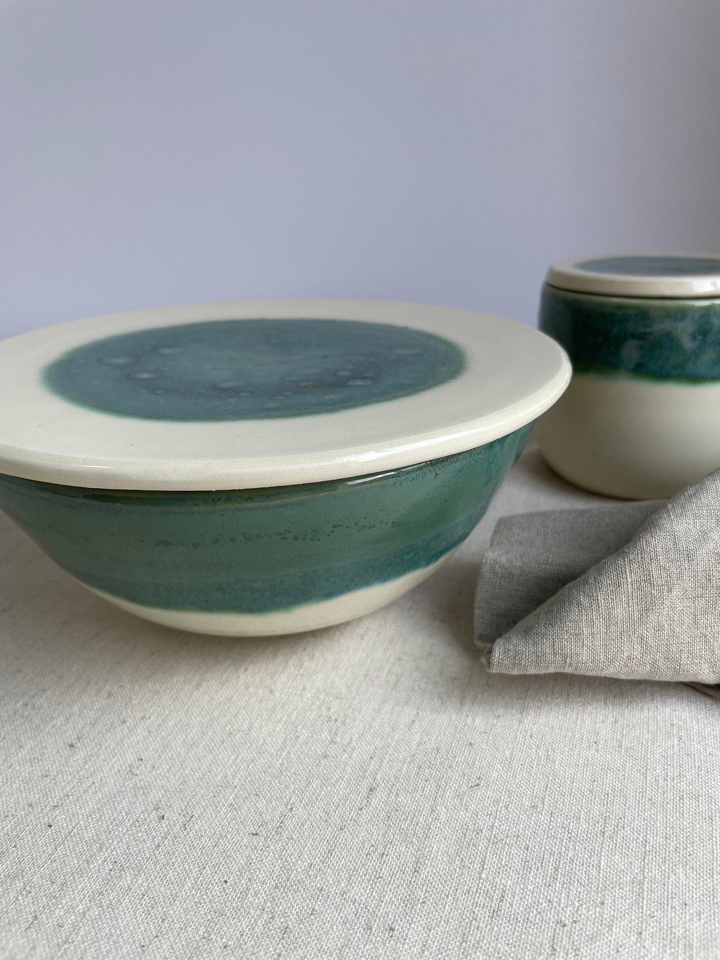 Emerald Circle Lidded Ramen Bowl