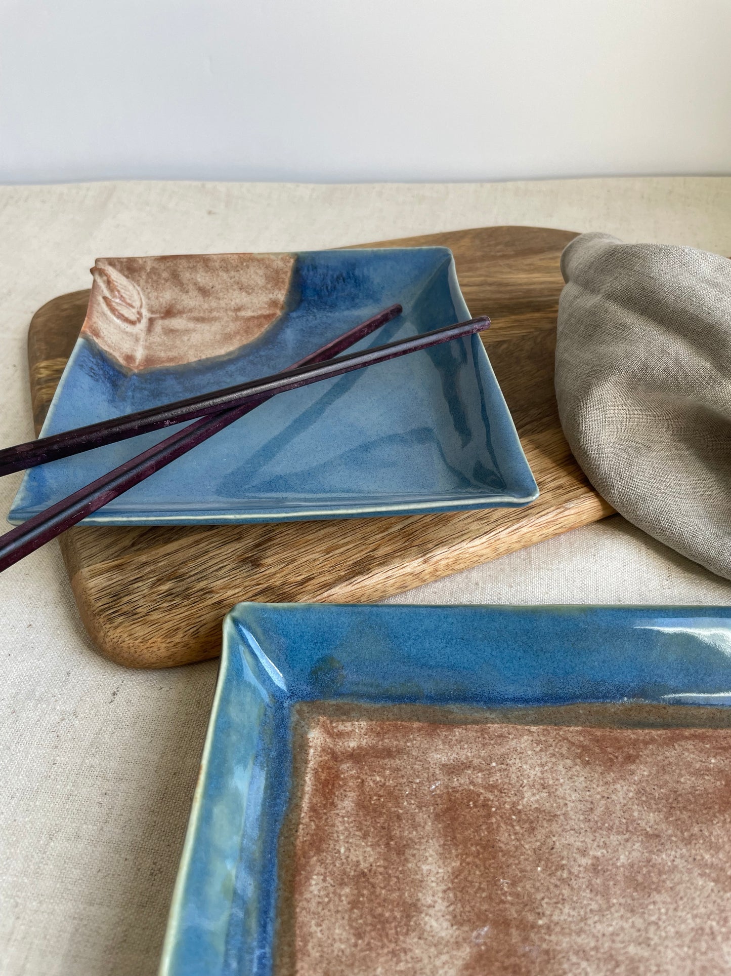 Mocha and Blue Serving Set