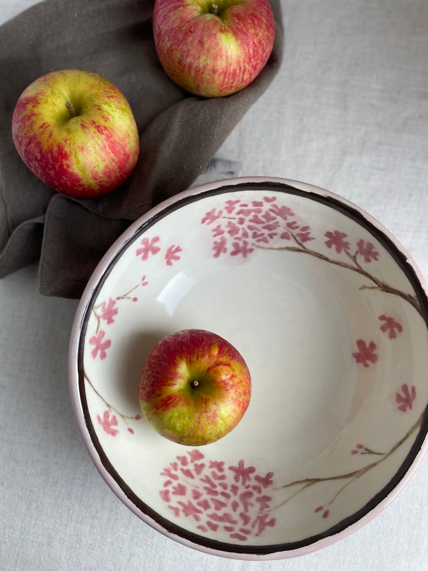 Pink Hydrangea Serving Bowl