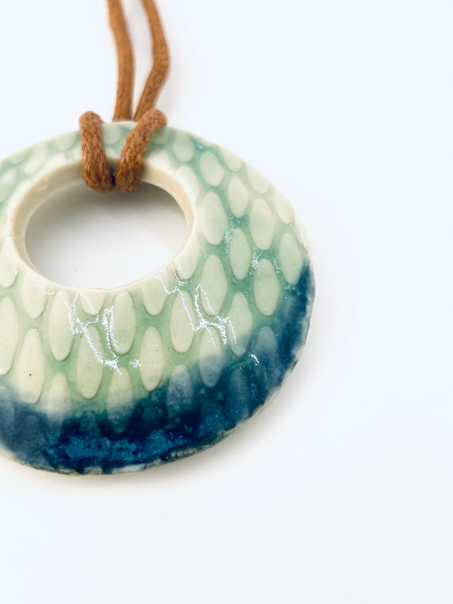 Round Pendant Necklace in Seafoam