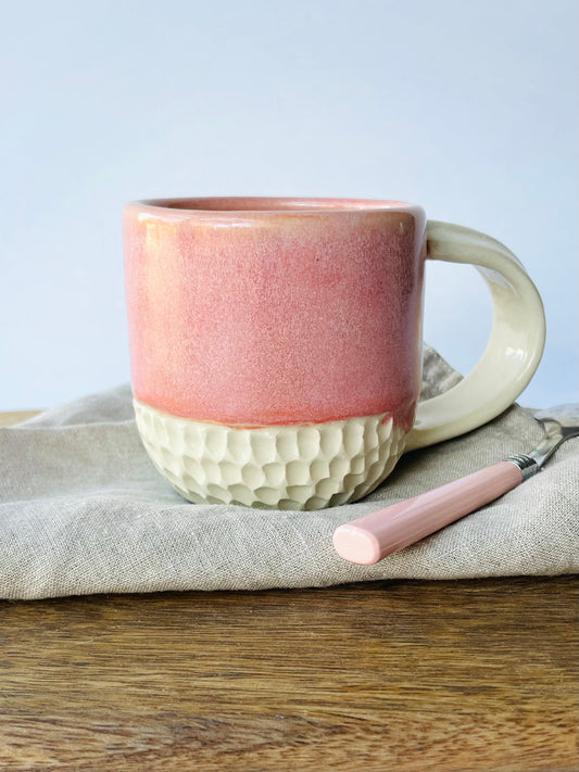 Warm Pink Carved Mug 1