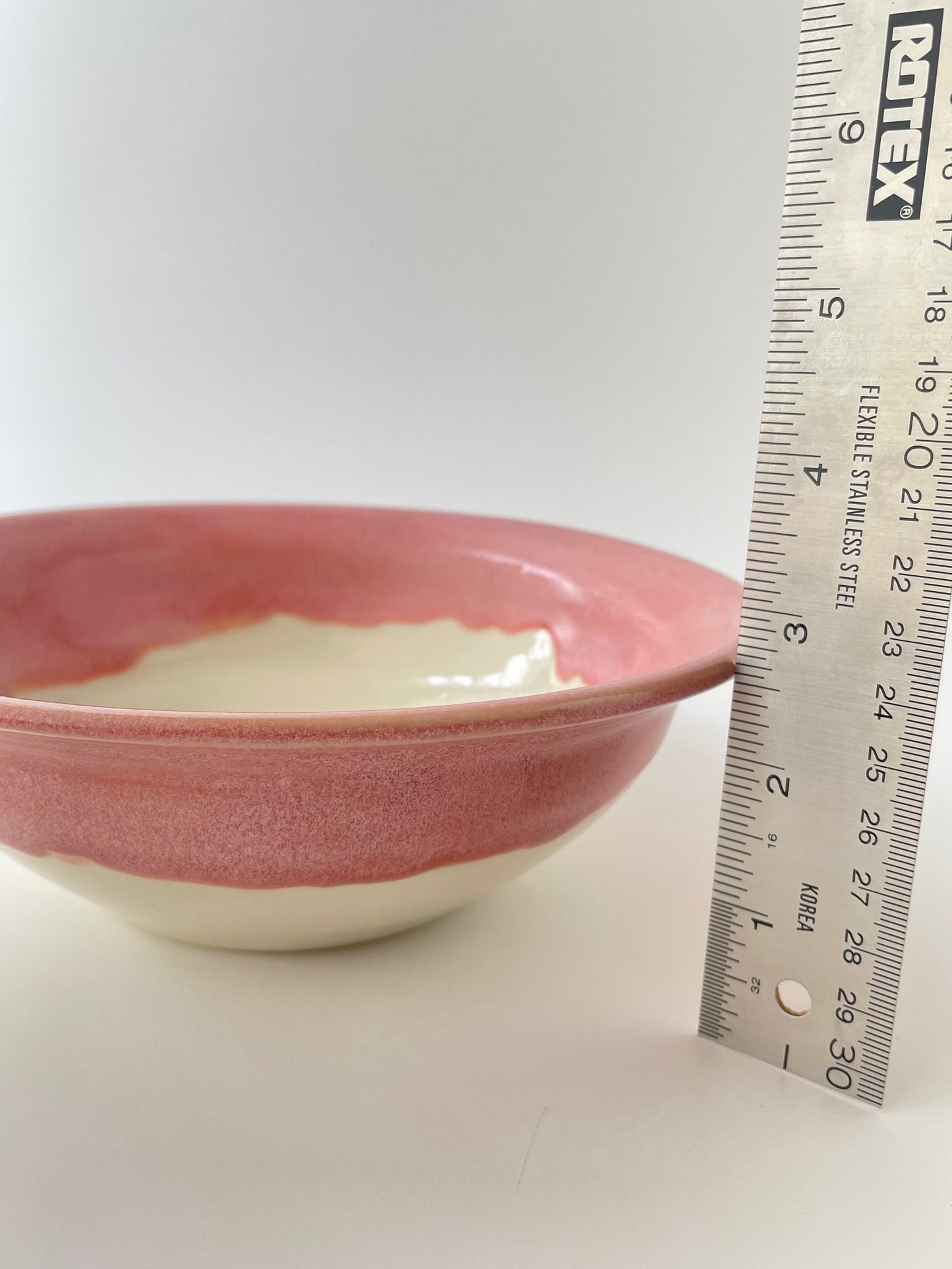 Warm Pink and White Nesting Bowls, set of 2