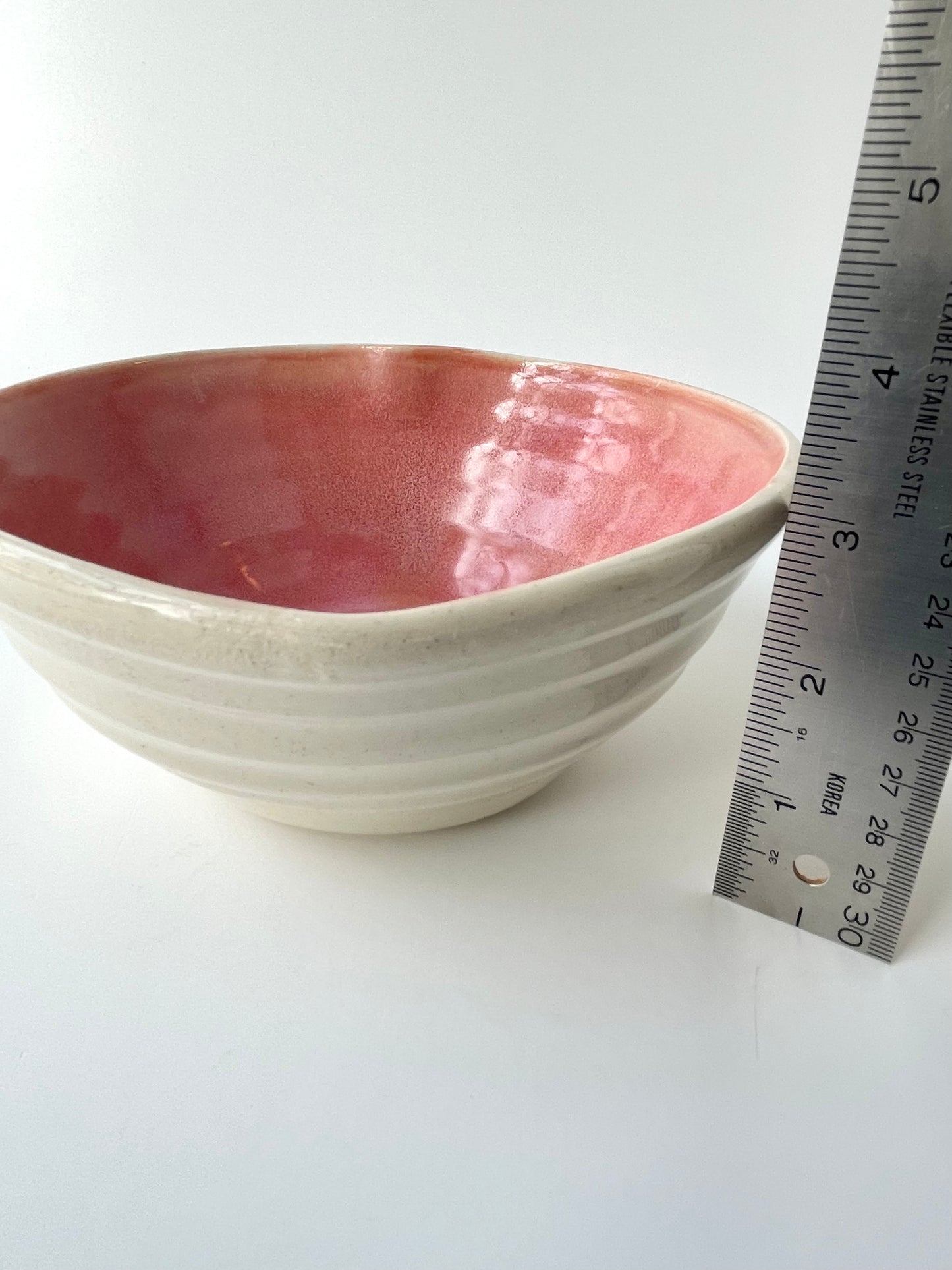 Warm Pink Heart Nesting Bowls, set of 2