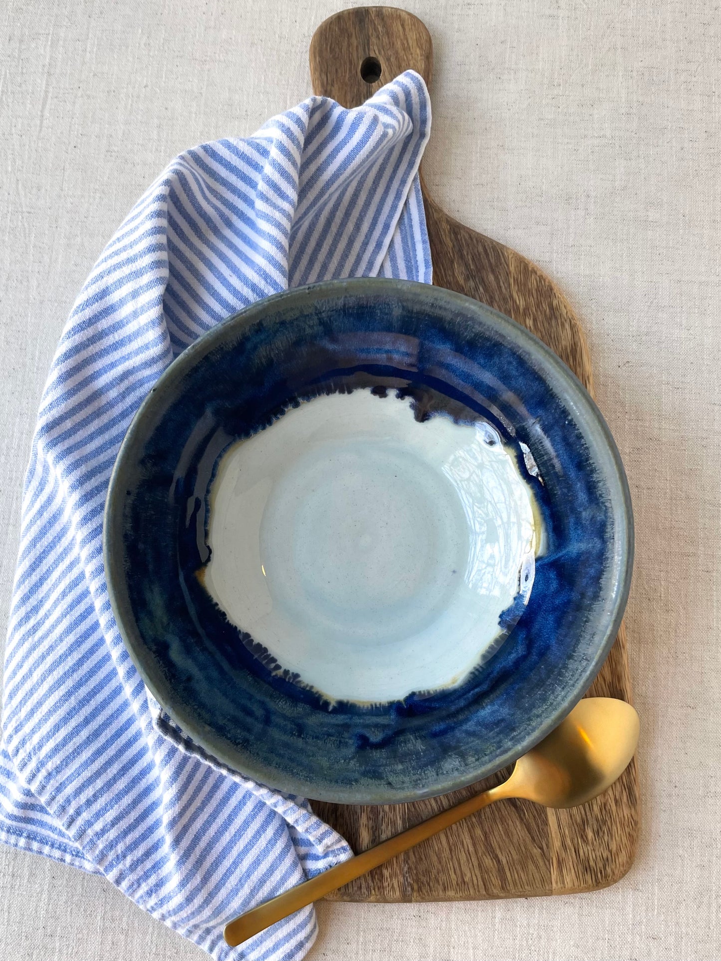 Double Blue Bowl, 8 inch