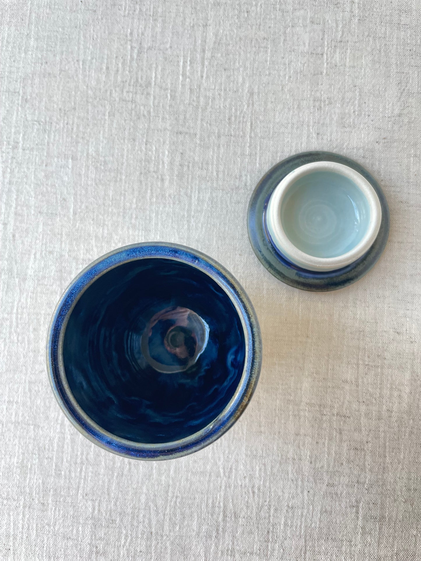 Double Blue Lidded Yunomi