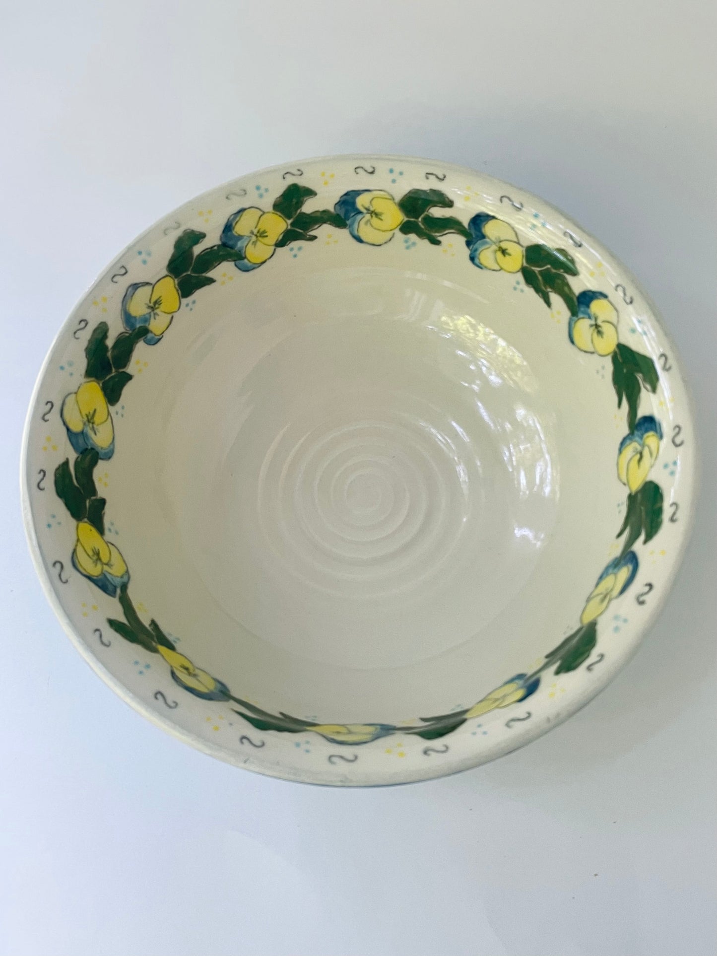 Pansies Large Serving Bowl