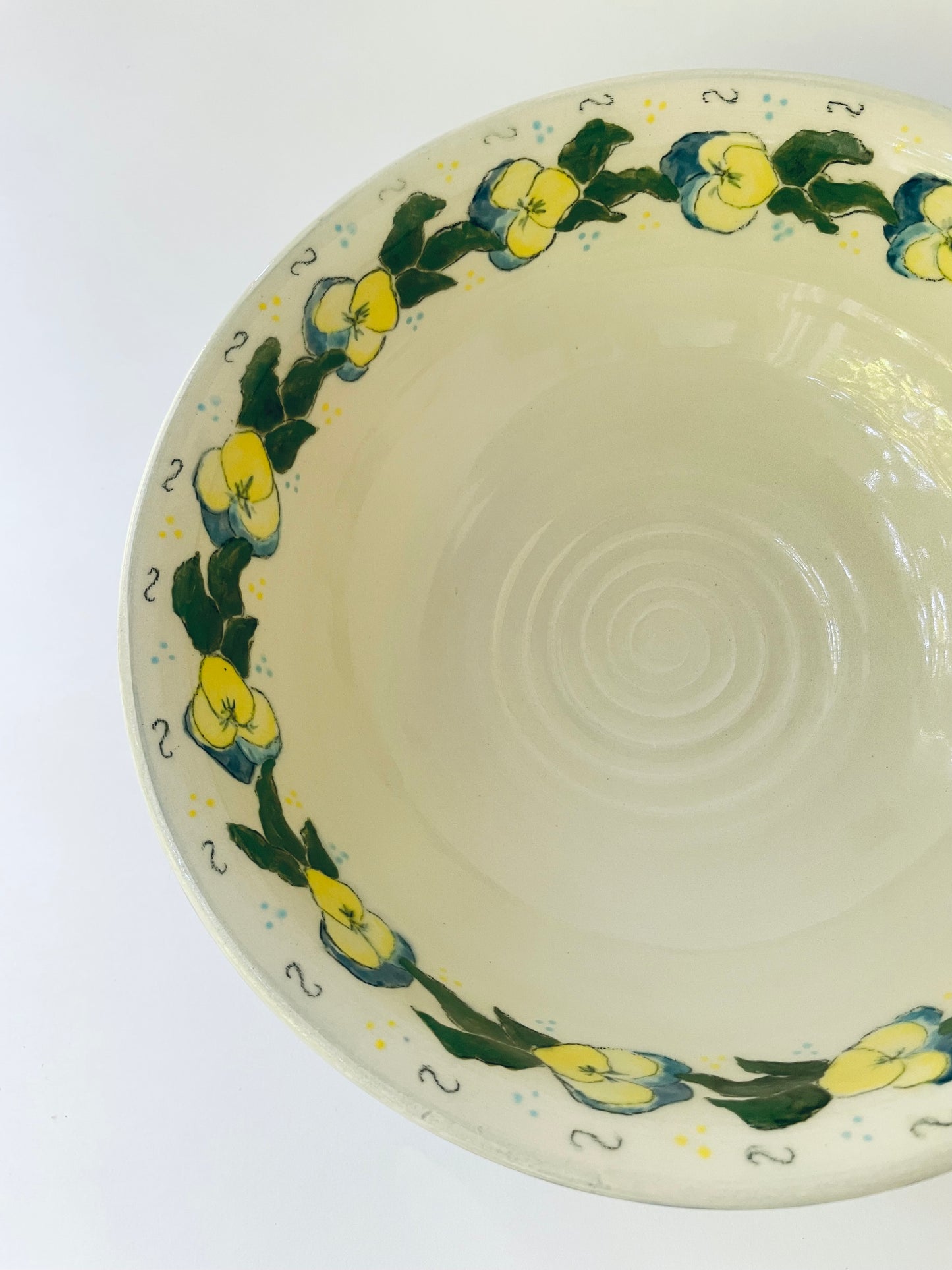 Pansies Large Serving Bowl