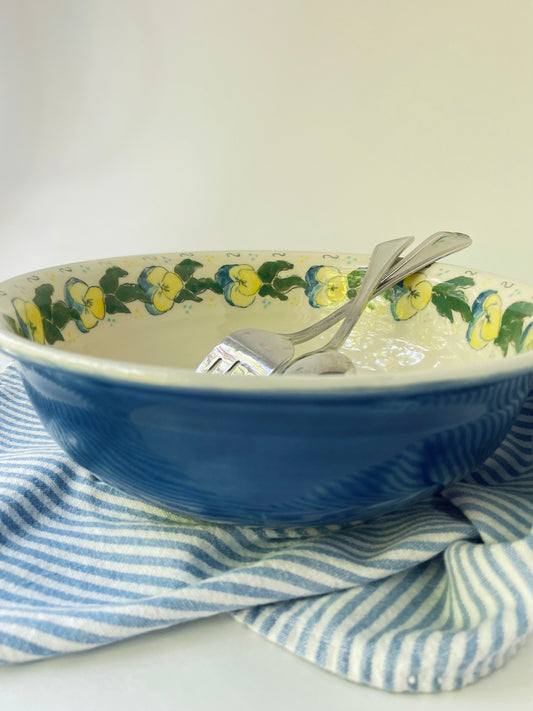 Pansies Large Serving Bowl