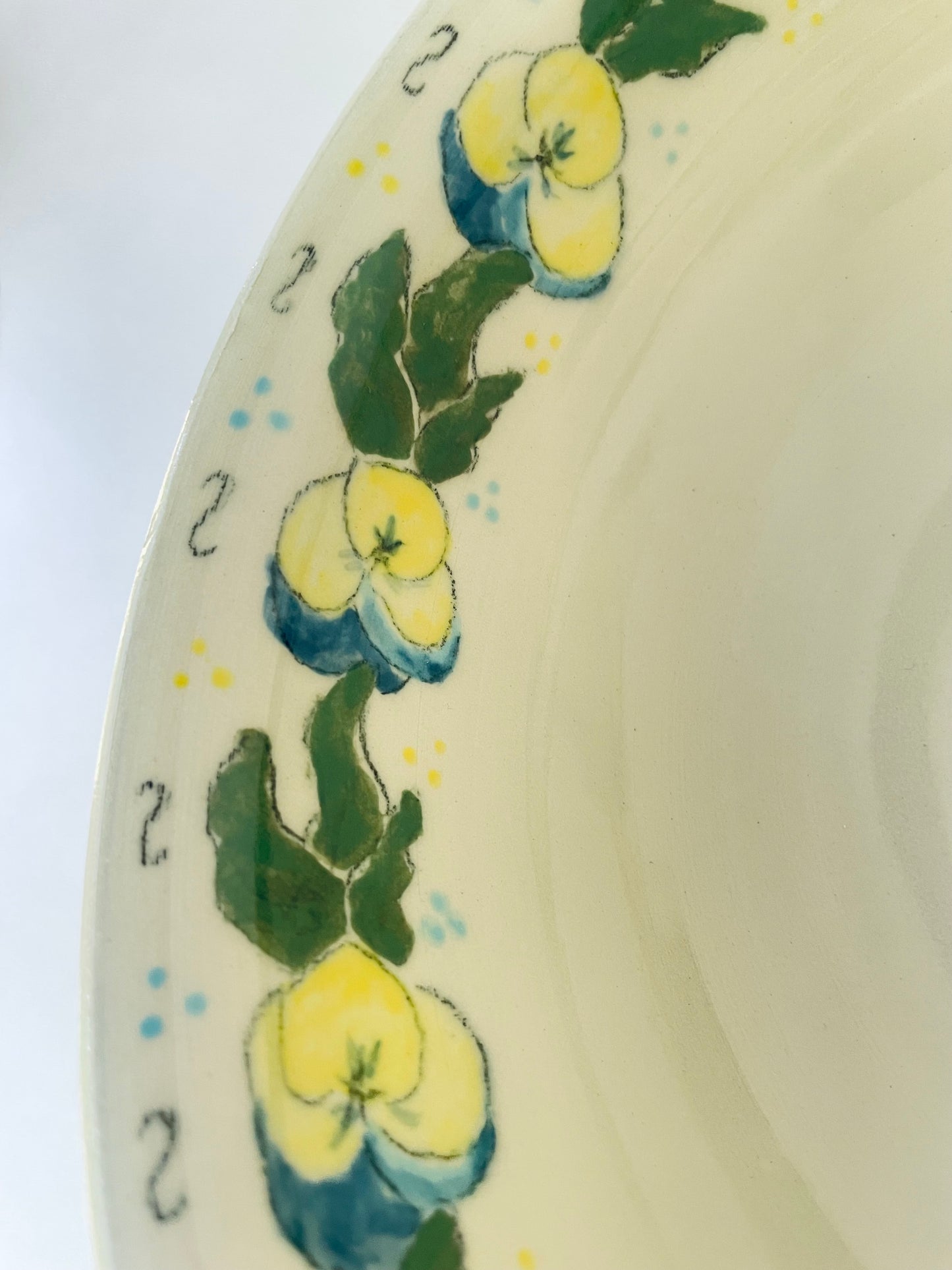 Pansies Large Serving Bowl