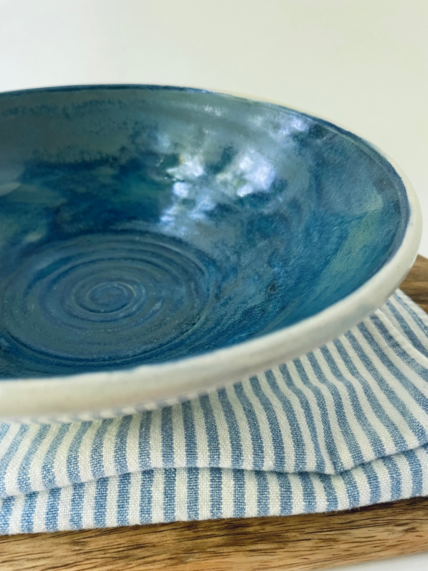 Blue Azurite Serving Bowl, 9 inch