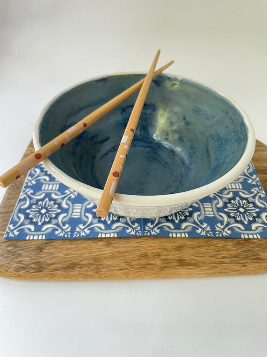 Blue Azurite Ramen Bowl