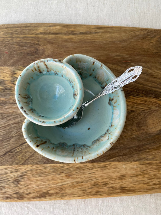 Olives Bowl, Blue and Birch with Crystals