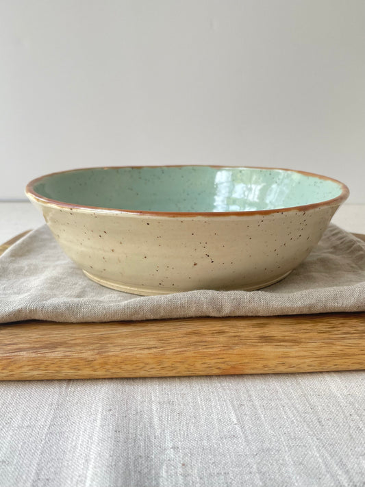 Turquoise Speckled Clay Blate