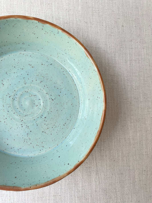 Turquoise Speckled Clay Blate