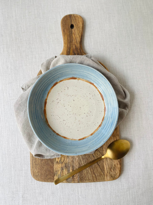 Sky Blue Speckled Clay Blate