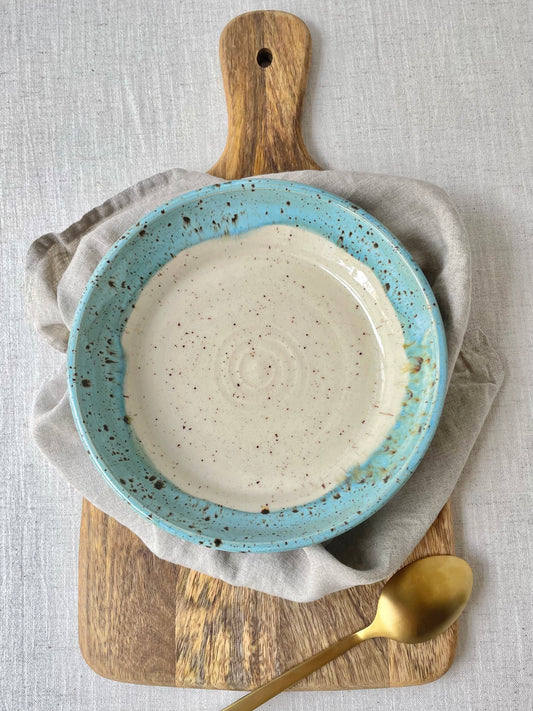 Cerulean Speckled Clay Blate