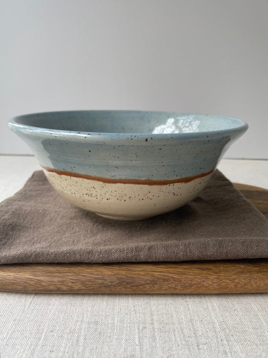 Turquoise Flared Rim Speckled Bowl