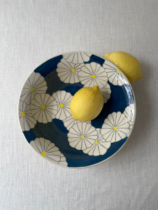 Daisy Chain Flared Bowl in Navy