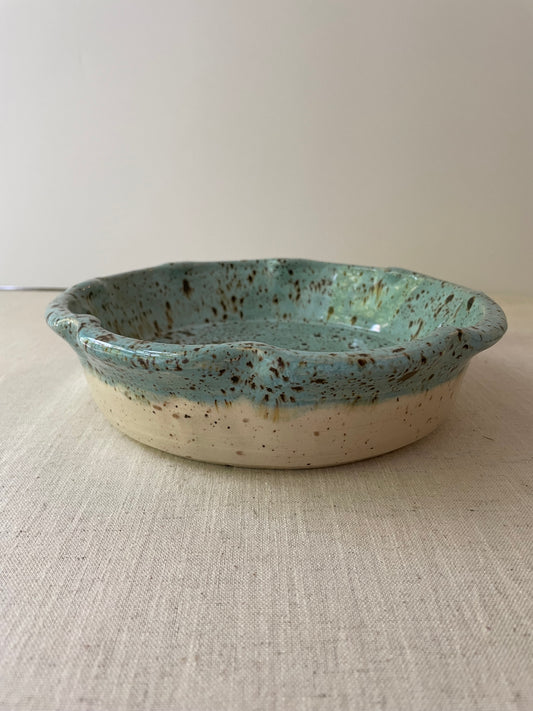Cerulean Speckled Pie Plate