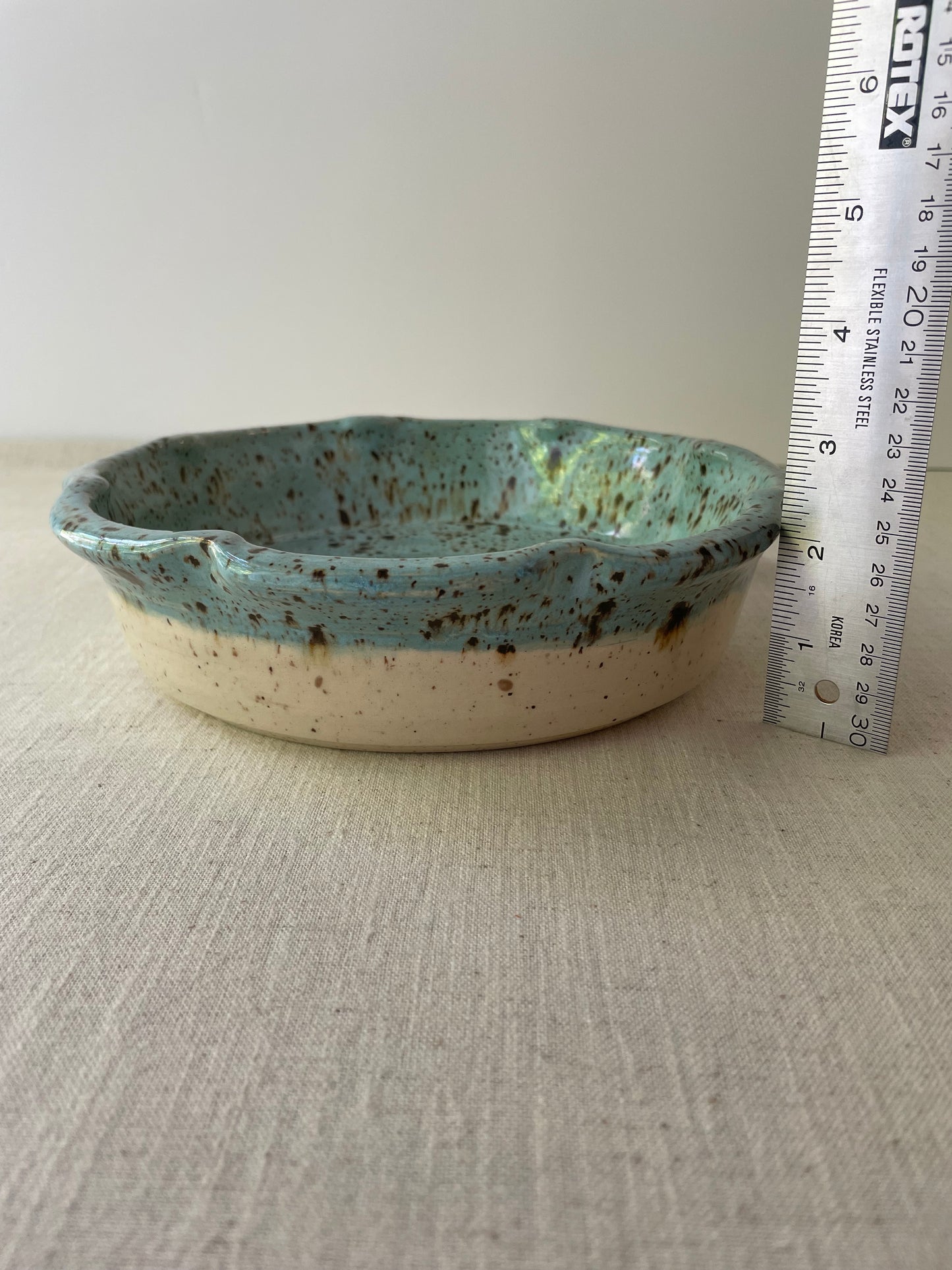 Cerulean Speckled Pie Plate
