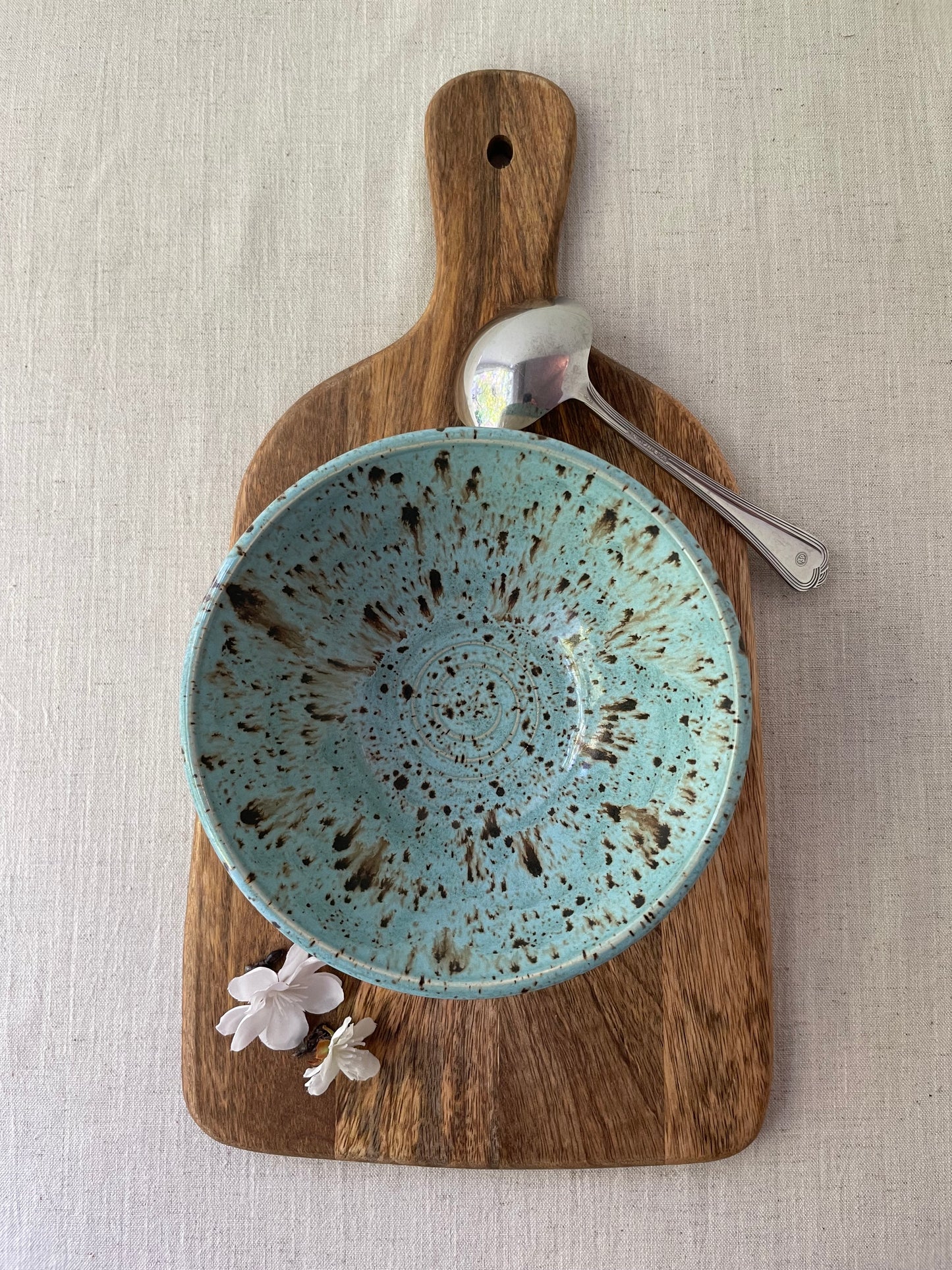 Cerulean Speckled Clay Bowl