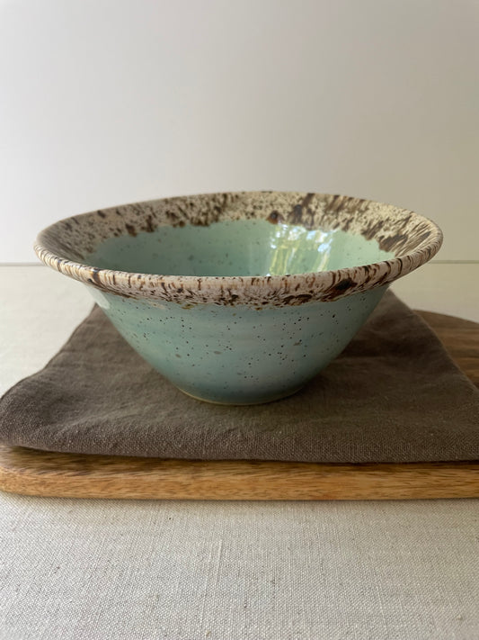 Blue and Birch Bowl, Flared Rim