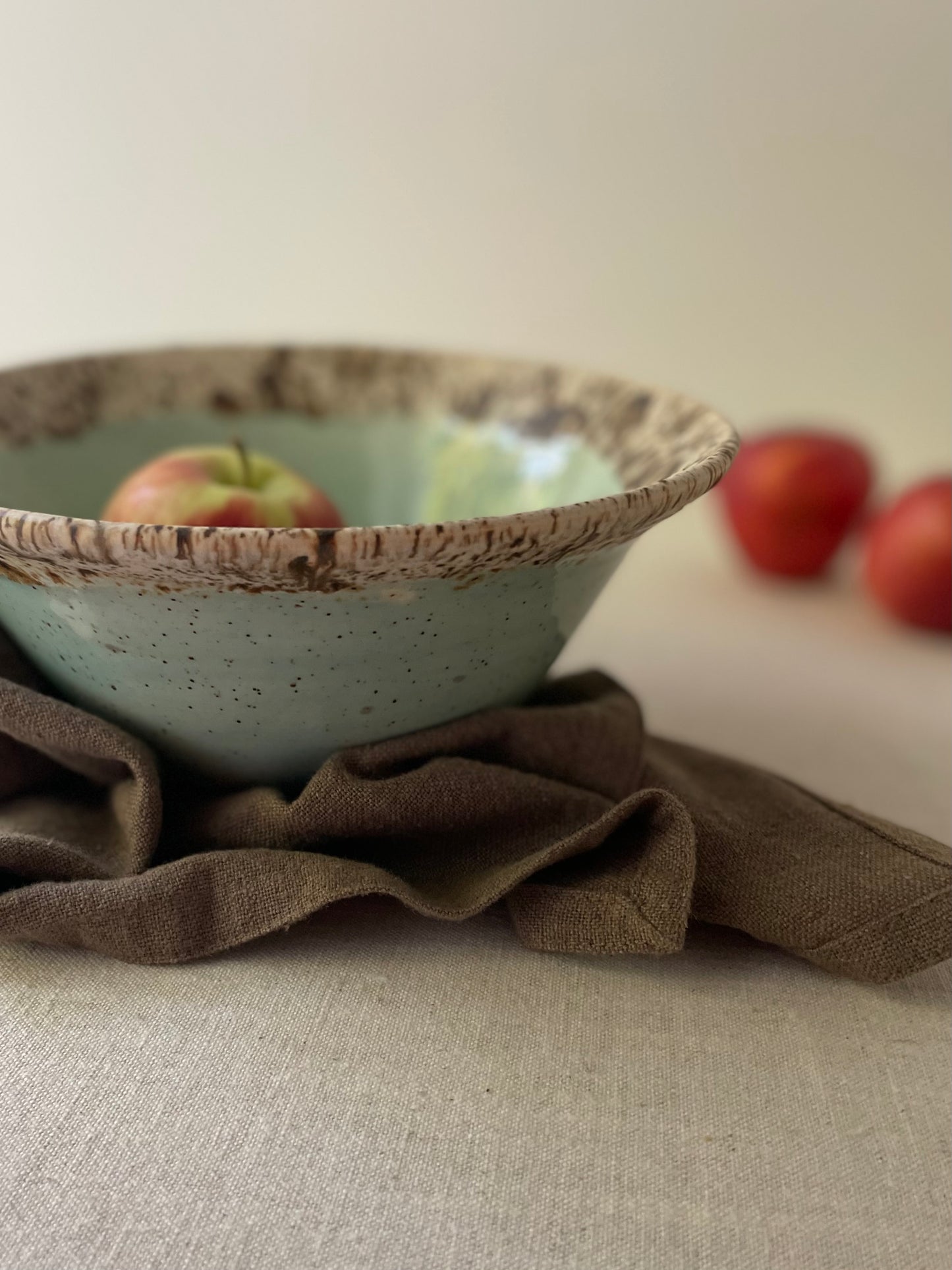 Blue and Birch Bowl, Flared Rim