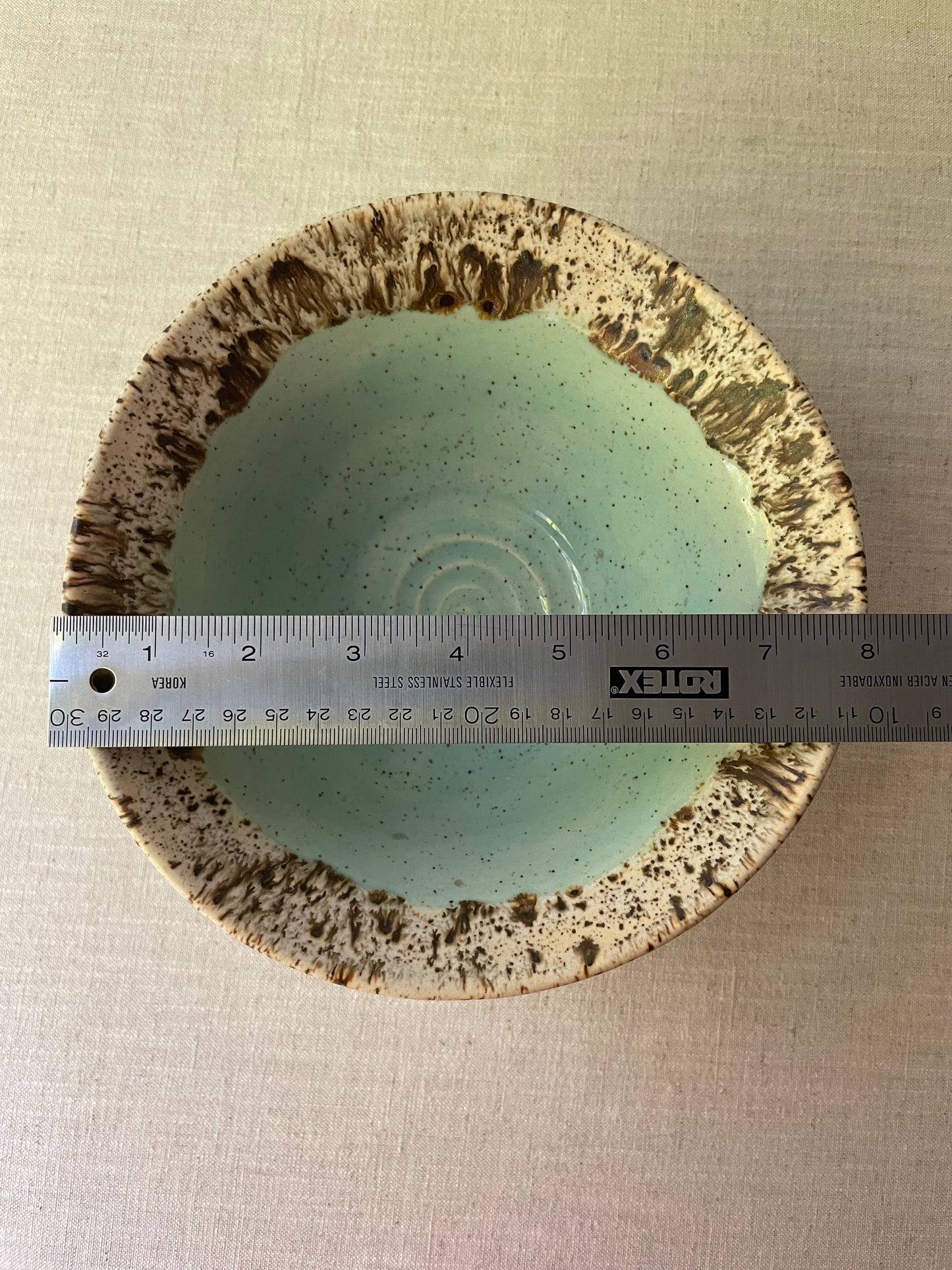 Blue and Birch Bowl, Flared Rim