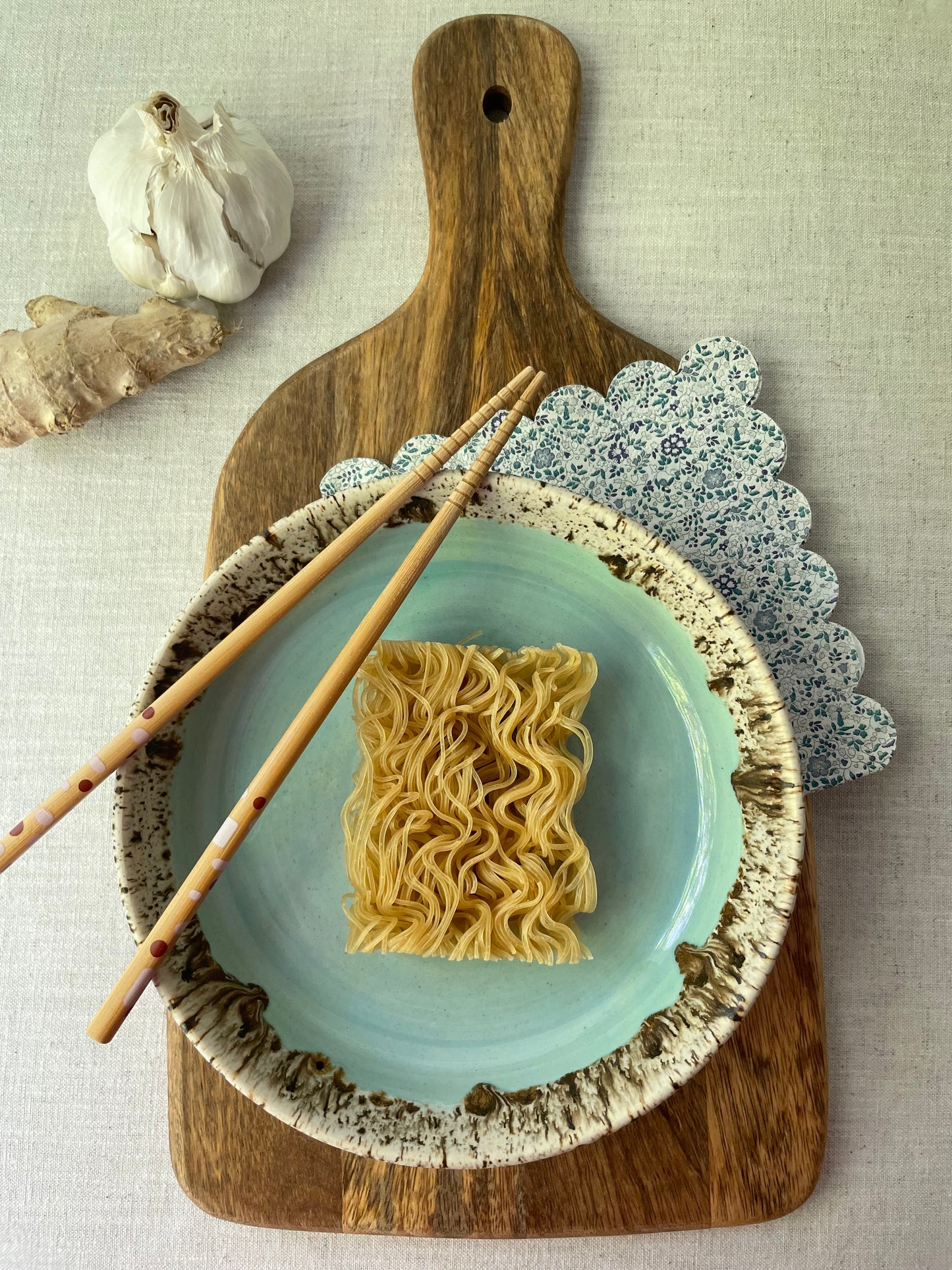 Blue and Birch Pasta Bowls, Set of 2