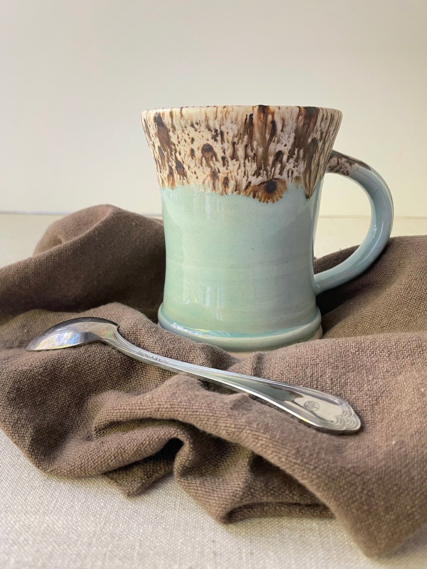 Blue and Birch Mug, Flared Rim