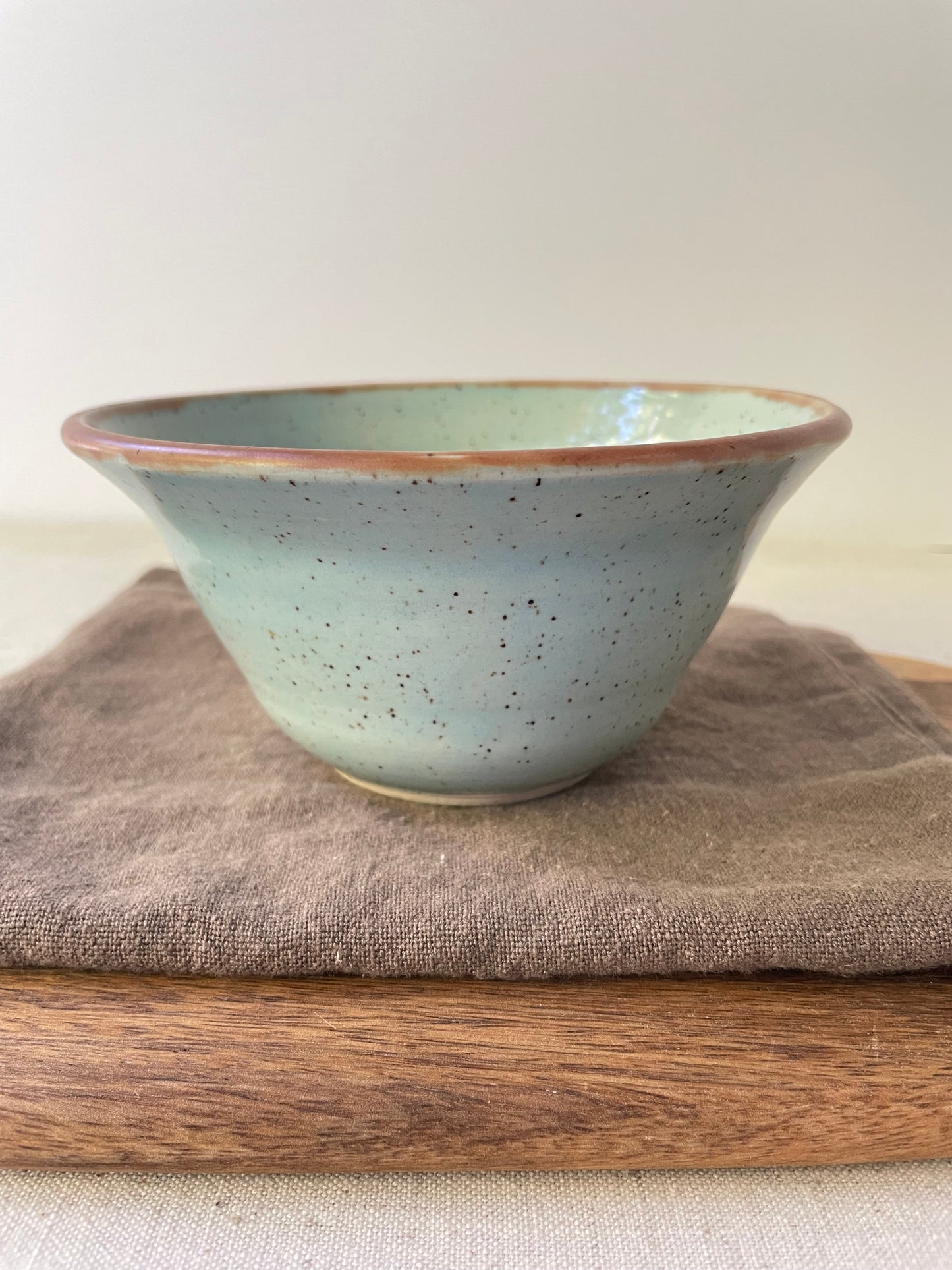 Turquoise Speckled Clay Bowl, 6 inch